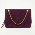 Chanel Vintage Purple Cotton Kisslock Shoulder Bag-#2533 by Bolt Boutique