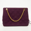 Chanel Vintage Purple Cotton Kisslock Shoulder Bag-#2533 by Bolt Boutique