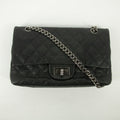 Chanel Matlasse Caviar Skin 2.55 Double Flap Chain Shoulder Bag Black #2534 by Bolt Boutique