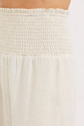 Smock Wasit Lined Blend Wide Leg High Rise Pants by Boutique 23