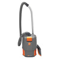 Hoover HushTone Backpack Vacuum, 6 qt Tank Capacity, Gray/Orange