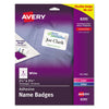Avery Flexible Adhesive Name Badge Labels, 3.38 x 2.33, White, 160/Pack