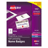 Avery Self-Laminating Laser/Inkjet Printer Badges, 2.25 x 3.5, White, 30/Box
