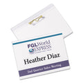 Avery Pin-Style Badge Holder with Laser/Inkjet Insert, Top Load, 4 x 3, White, 100/Box