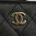 Chanel Matelasse Caviar Skin Black Tote Bag Silver Hardware #2542 by Bolt Boutique