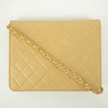 Chanel Lamb Skin Beige Single Flap Gold Hardware Shoulder Bag-#2545 by Bolt Boutique