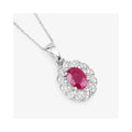 Genuine 10K Ruby and White Diamond Pendant by Fine Color Jewels