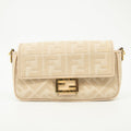 Fendi Zucca Embossed Canvas Vitello FF Crossbody Bag Grey SKU-#2551 by Bolt Boutique