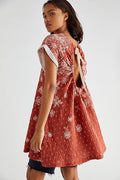 Free People: Pinwheel Mini Dress – Coral, Size Medium by Vanessa Jane