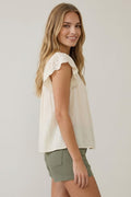 Embroidery Scalloped Detail Top by Boutique 23