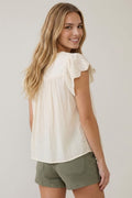 Embroidery Scalloped Detail Top by Boutique 23