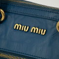 Miu Miu Blue Leather 2 Way Shoulder Bag #2553 by Bolt Boutique