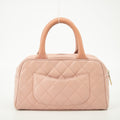 Chanel Pink Matlasse Caviar Skin Mini Boston Bag Handbag #2557 by Bolt Boutique