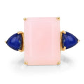 12.18 Carat Genuine Pink Opal and Lapis .925 Sterling Silver Ring by Bids.com