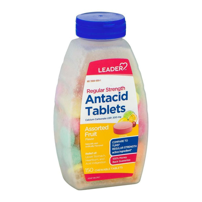 Leader Antacid Regular Strength Assorted Fruit 150 Chewable Tablets by Pasteur Pharmacy
