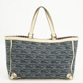 Gucci Canvas Abbey Insignia Blue Tote Bag #2577 by Bolt Boutique