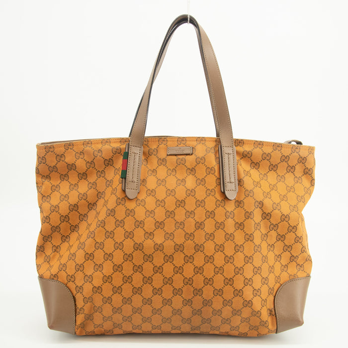 Gucci GG Canvas Orange x Brown Tote Bag #2578 by Bolt Boutique