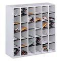 Safco Wood Mail Sorter with Adjustable Dividers, Stackable, 36 Compartments, 33.75 x 12 x 32.75, Gray