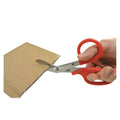 Westcott Stainless Steel Office Snips, 7" Long, 1.75" Cut Length, Red Offset Handle