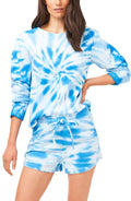 1.state Ruched Sleeve Tie Dyed Sweatshirt, Size Medium by Vanessa Jane