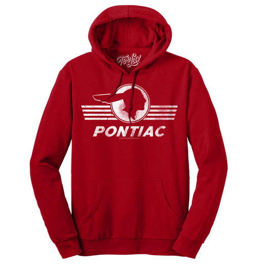 Pontiac Logo Hooded Sweatshirt - Red by Tee Luv