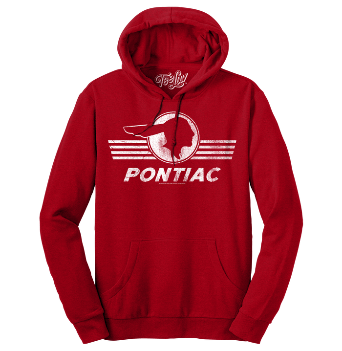 Pontiac Logo Hooded Sweatshirt - Red by Tee Luv