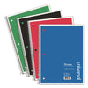 Universal Wirebound Notebook, 1 Subject, Wide/Legal Rule, Assorted Covers, 10.5 x 8, 70 Sheets, 4/Pack