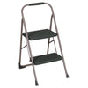 Cosco Big Step Folding Stool, 2-Step, 200 lb Capacity, 20.5" Working Height, 22" Spread, Black/Gray