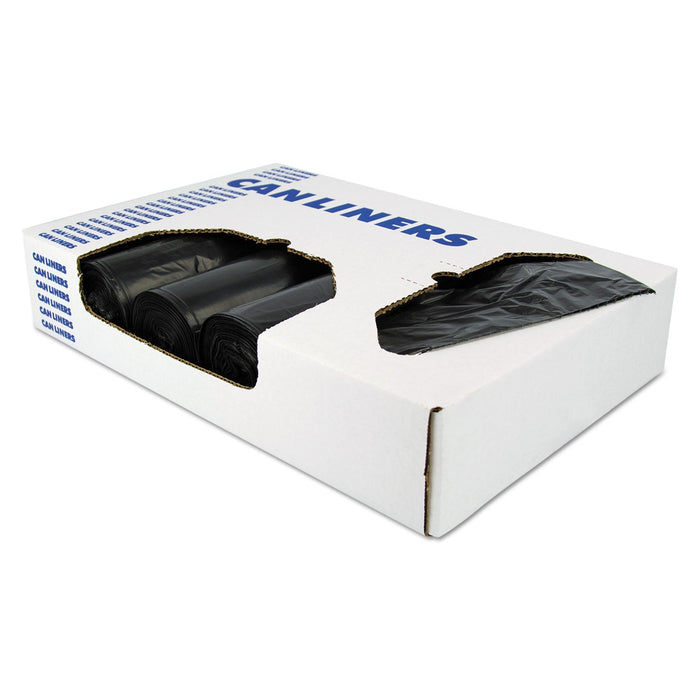 Heritage X-Liner Reprocessed Liners, 60 gal, 1.7 mil, 38" x 58", Black, 100/Carton