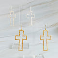 Dangle Cross Outlined Earrings