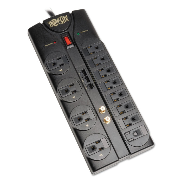 Tripp Lite Protect It! Surge Protector, 12 AC Outlets, 8 ft Cord, 2,880 J, Black
