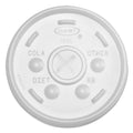 Dart Plastic Lids for Foam Cups, Bowls and Containers, Flat with Straw Slot, Fits 6-14 oz, Translucent, 100/Pack, 10 Packs/Carton