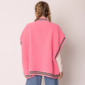 Oversized Sherpa Varsity Baseball Vest by The House of Stylez