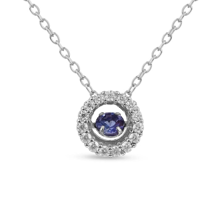 Natural Tanzanite Dancing Stone Pendant Necklace by Fine Color Jewels
