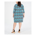INC Womens Plus Ruched Printed Sheath Dress by Vanessa Jane