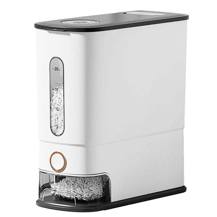 25LBS Vertical Rice Dispenser With Dustproof Lid Large Capacity Grain Storage Container With Measuring Cup Built-In by DailySale