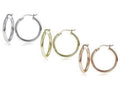25mm Classic French Lock Hoops in Solid Sterling Silver by DailySale