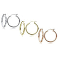 25mm Classic French Lock Hoops in Solid Sterling Silver by DailySale