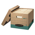 Bankers Box R-KIVE Heavy-Duty Storage Boxes, Letter/Legal Files, 12.75" x 16.5" x 10.38", Kraft/Green, 12/Carton