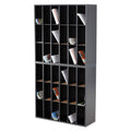 Safco Wood Mail Sorter with Adjustable Dividers, Stackable, 18 Compartments, 33.75 x 12 x 32.75, Black