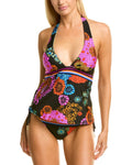 Trina Turk 277270 V-Neck Halter Tankini Swimsuit Top, Multi//Electric Reef, 2 by Vanessa Jane