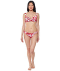 Jessica Simpson Printed Paradiso Palm Twist-Front Bikini Top, Size Small/D by Vanessa Jane