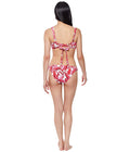 Jessica Simpson Printed Paradiso Palm Twist-Front Bikini Top, Size Small/D by Vanessa Jane
