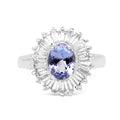 2.47 Carat Genuine Tanzanite and White Topaz .925 Sterling Silver Ring by Bids.com