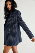 Free People Ashby Double Breasted Button Front Blazer by Vanessa Jane