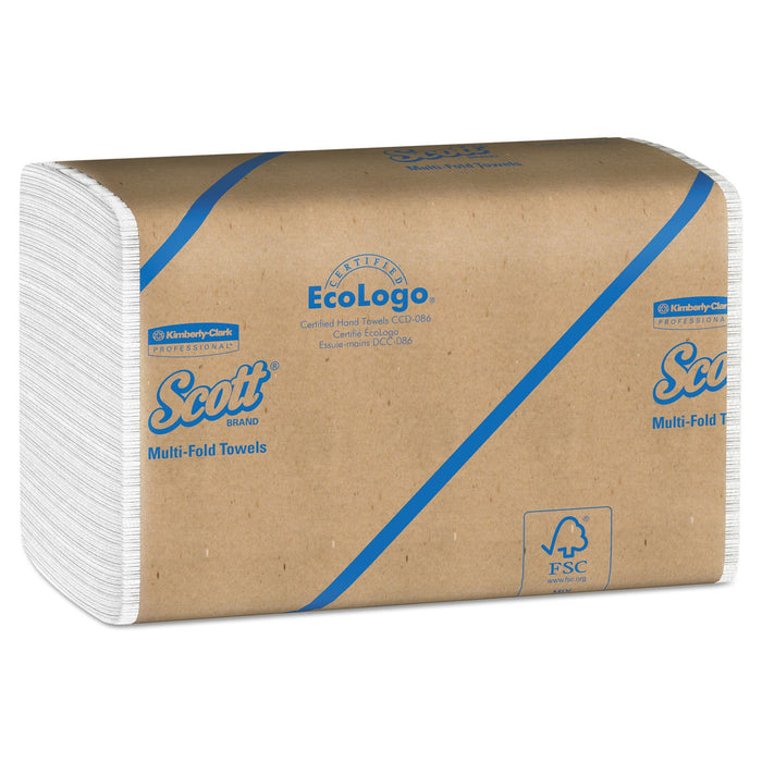 Scott Essential Multi-Fold Towels, Absorbency Pockets, 9.2 x 9.4, White, 250/Pack, 16 Packs/Carton