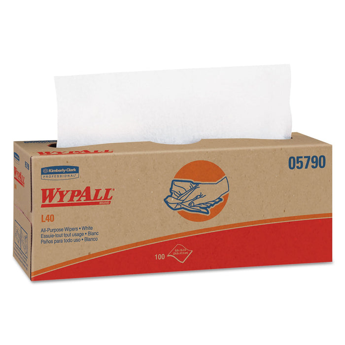 WypAll L40 Towels, POP-UP Box, 16.4 x 9.8, White, 100/Box, 9 Boxes/Carton