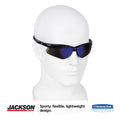 KleenGuard Nemesis Safety Glasses, Black Frame, Blue Mirror Lens