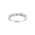 Genuine Swiss Blue Topaz 5 Stone Sterling Silver Ring by Fine Color Jewels