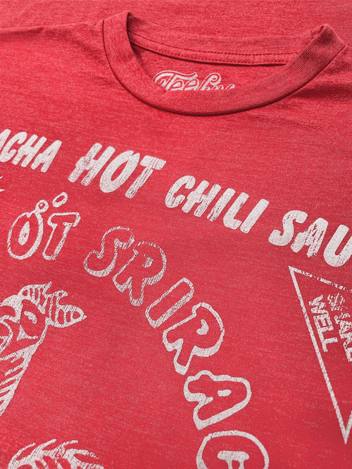 Sriracha Label T-Shirt - Red by Tee Luv